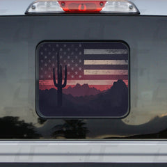 American Flag Desert Mountain Silhouette Rear Window Printed Accent Decal For Ford F150/F250 (2015-2024)