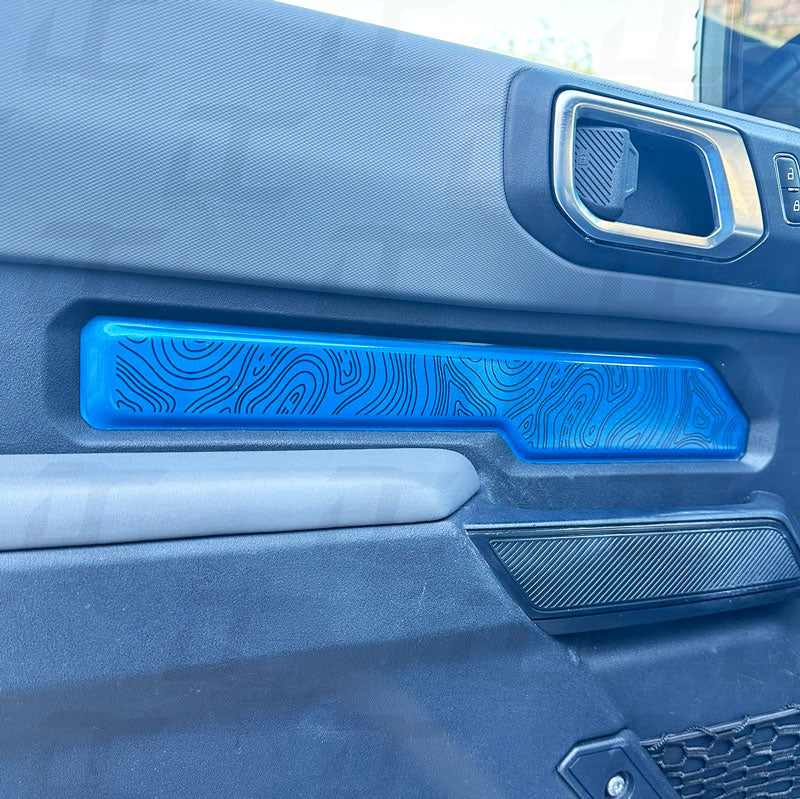 Topographic Style Door Panel Trim Accent Decal Kit For Ford Bronco 2 door (2021+)