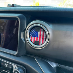 American Flag Interior AC Vent Accent Decal Kit For Jeep Wrangler / Gladiator (2018-2024)