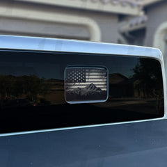 American Flag Mountain Silhouette Rear Window Printed Accent Decal For Jeep Gladiator (2020-2024)