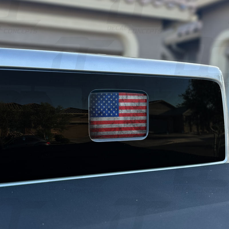 American Flag Distressed Rear Window Printed Accent Decal For Jeep Gladiator (2020-2024)