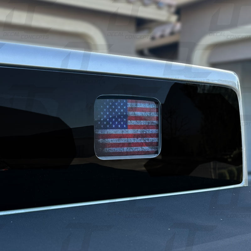 American Flag Distressed Rear Window Printed Accent Decal For Jeep Gladiator (2020-2024)