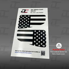 American Flag Rear Reflector Accent Decal Kit For Jeep Gladiator (2020+)