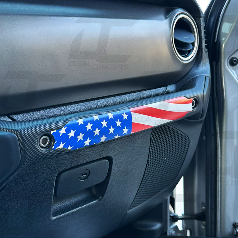 American Flag Style Passenger Grab Bar Accent Decal Kit For Jeep Gladiator (2020-2024)