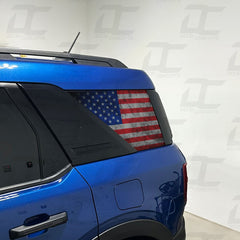 American Flag Distressed Rear Side Window Accent Decal Kit For Ford Bronco Sport (2021+)