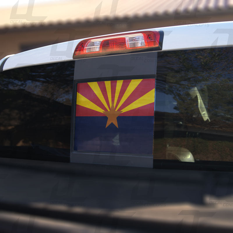 Arizona State Flag Rear Window Printed Accent Decal For Silverado/Sierra (2014-2018)