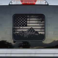 American Flag Mountain Silhouette Rear Window Printed Accent Decal For Ford F150/F250 (2015-2023)