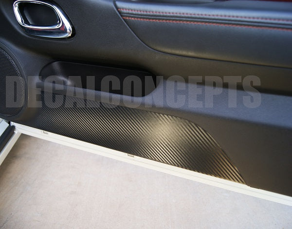 Carbon Fiber Door Kick Plate Decal Kit For Chevy Camaro (2010-2014)