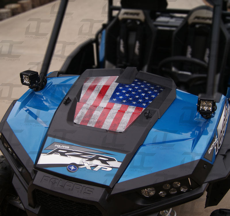 American Flag Hood Accent Decal Graphic For Polaris RZR 1000